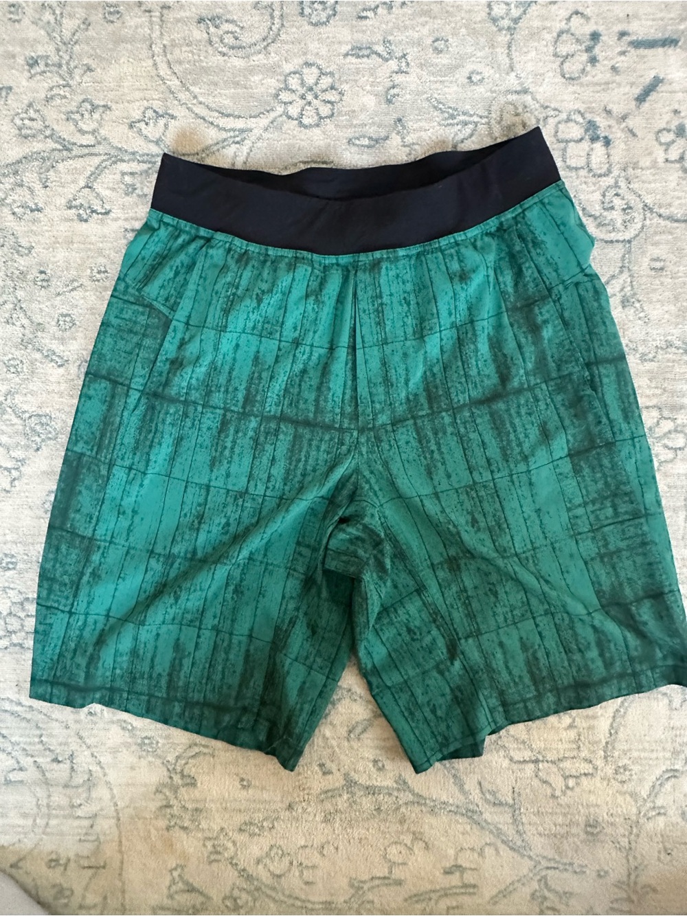 lululemon athletica Teal Swim Trunks with Black Waistband